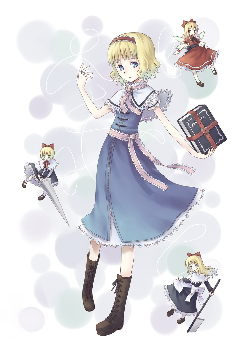 alice margatroid, shanghai doll, and hourai doll (touhou) drawn by 104_(luins104)