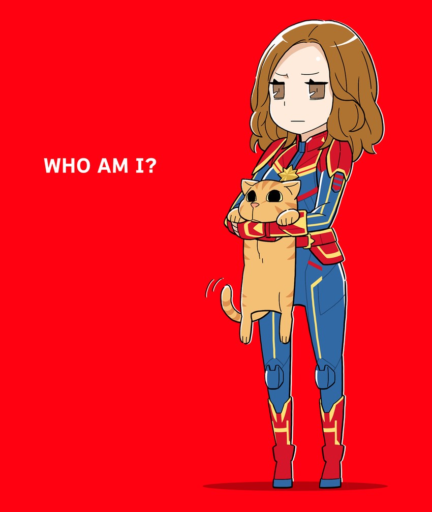 carol danvers, captain marvel, and goose (marvel and 2 more) drawn by yamanami_kousuke