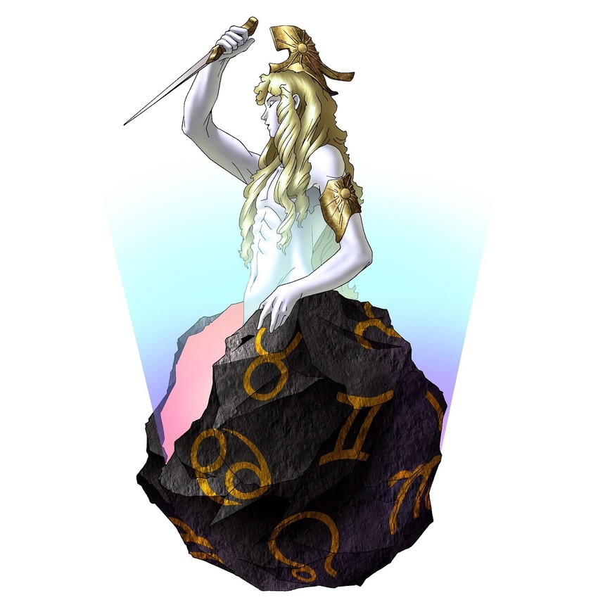 mithras (shin megami tensei and 2 more) drawn by kazuma_kaneko