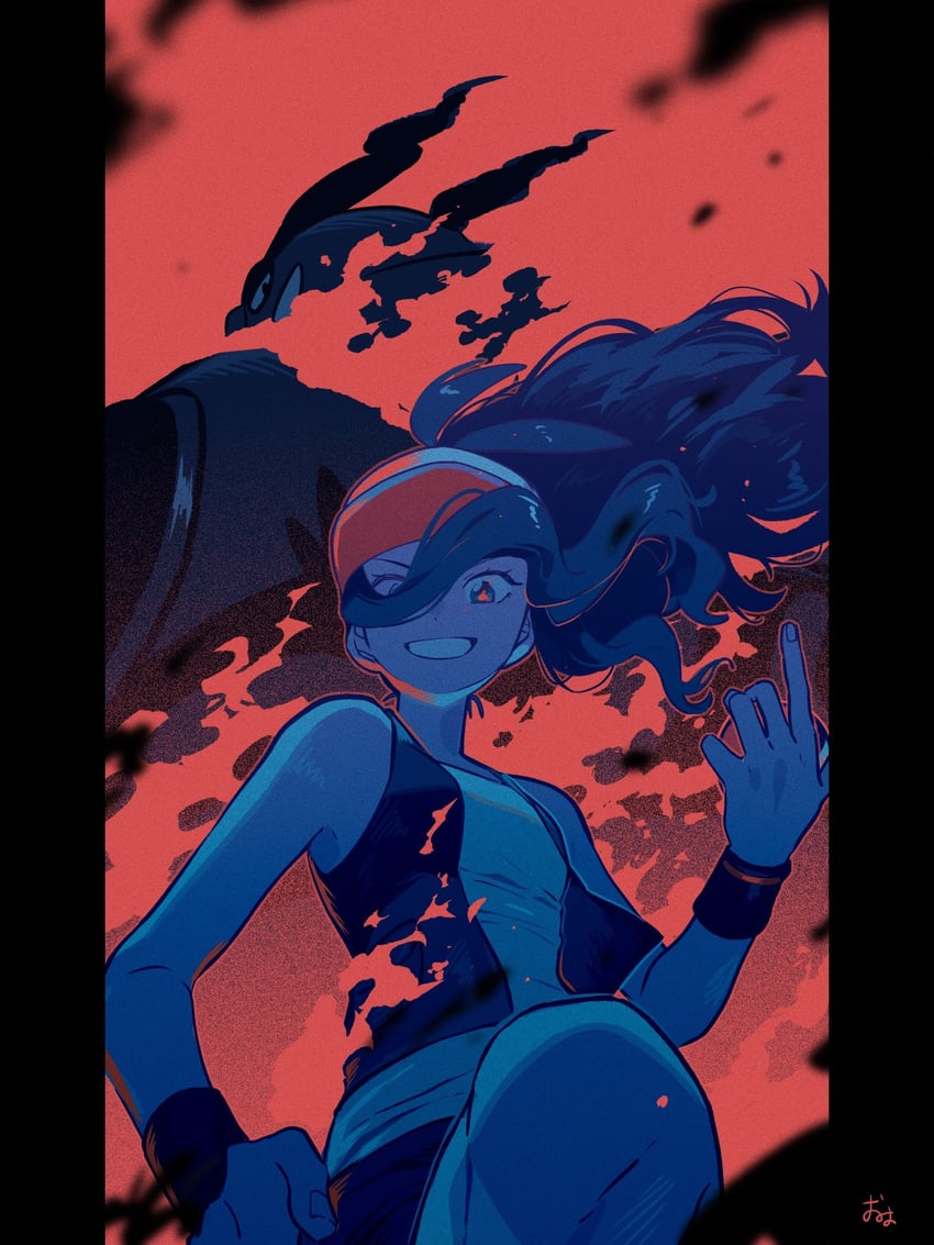 hilda and emboar (pokemon and 1 more) drawn by omyo_(myomyomyo22)