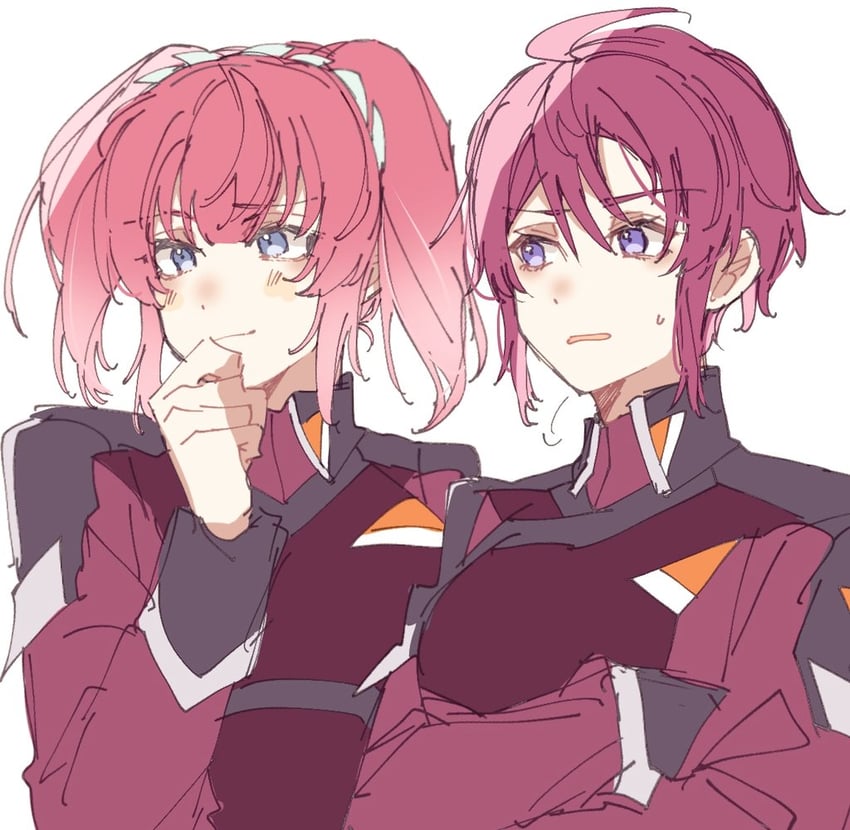 lunamaria hawke and agnes giebenrath (gundam and 2 more) drawn by er1ji6ou2004