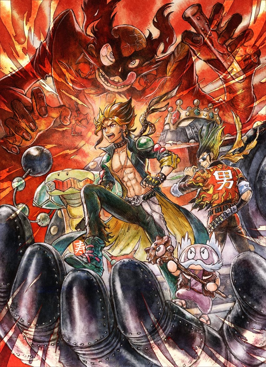 tadokoro akira, taroimo, buriki daioh, dr. toubee, lawless, and 1 more (live a live) drawn by ikusy
