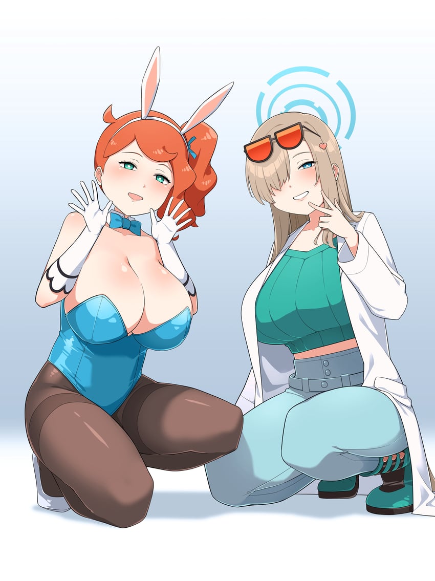 asuna and sonia (blue archive and 2 more) drawn by toba_tsutsumi