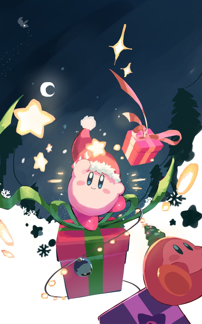 kirby, meta knight, and waddle dee (kirby) drawn by mikanbananala