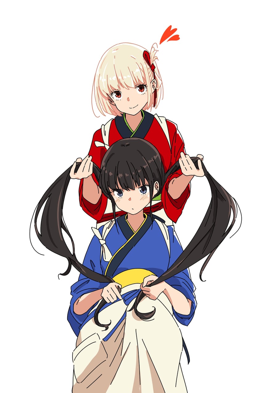 nishikigi chisato and inoue takina (lycoris recoil) drawn by misskiwi