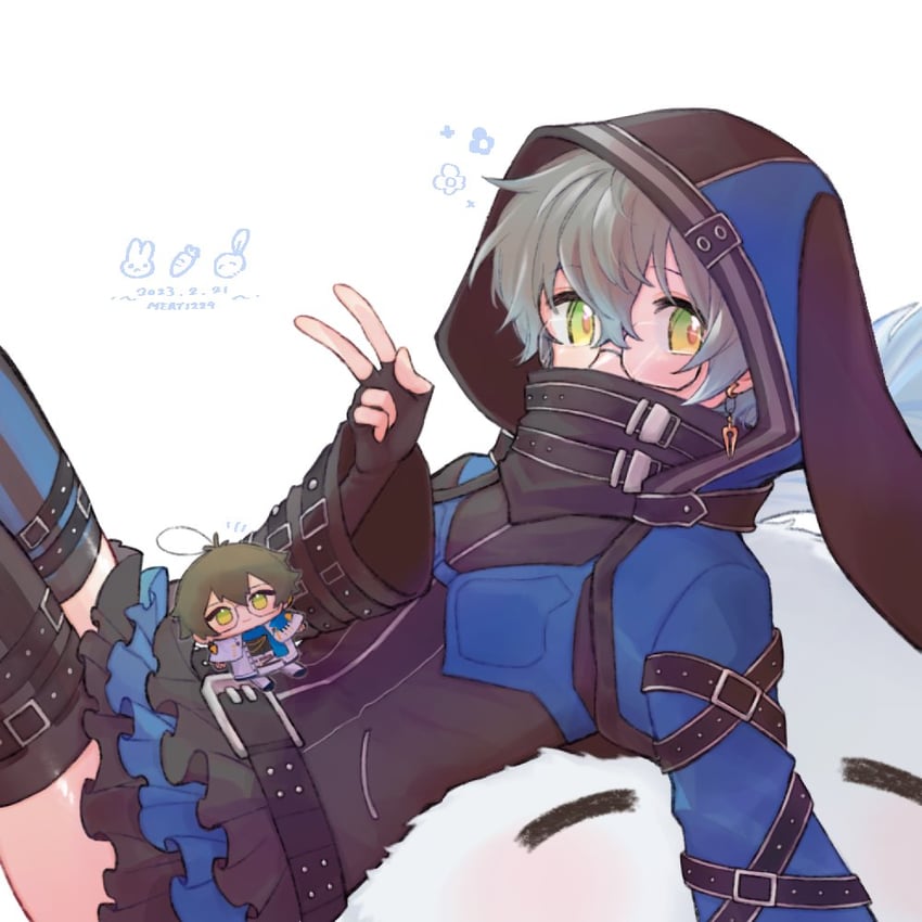 ike eveland, quilldren, and effole (nijisanji and 2 more) drawn by meat_(1229)