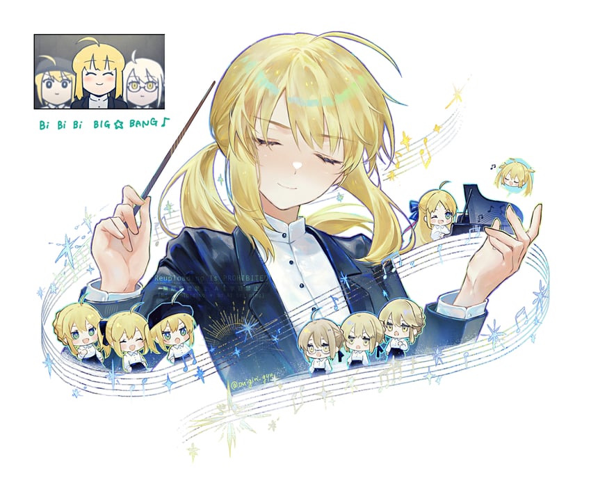 artoria pendragon, saber, saber alter, artoria caster, saber lily, and 2 more (fate and 2 more) drawn by nigiri