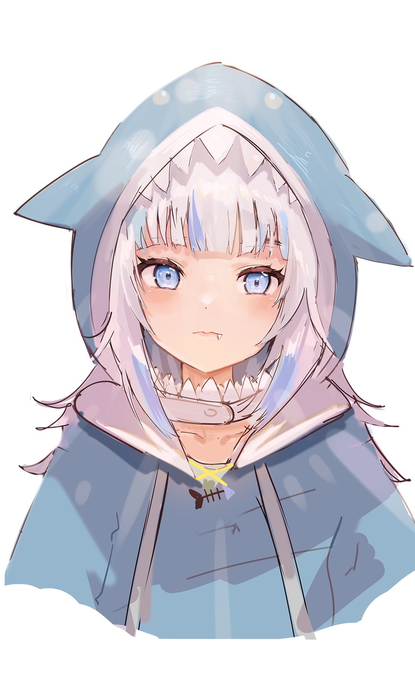 gawr gura (hololive and 1 more) drawn by moth1