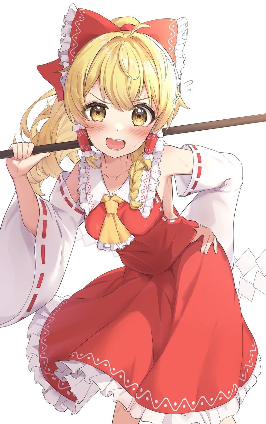 hakurei reimu and kirisame marisa (touhou) drawn by wheat_retzel