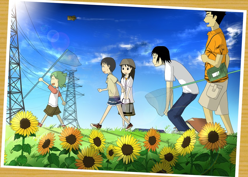koiwai yotsuba, mr. koiwai, ayase ena, danboo, hayasaka miura, and 1 more (yotsubato!) drawn by yatsude
