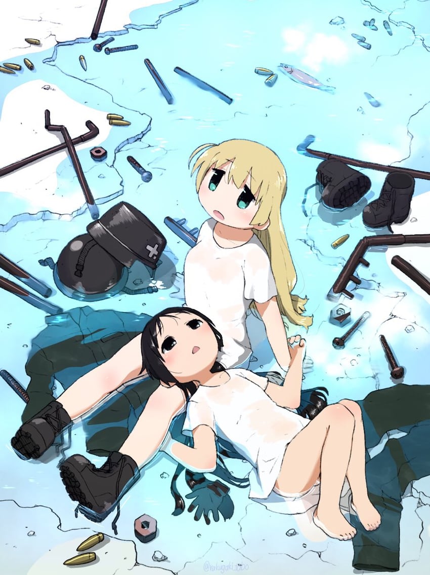 chito and yuuri (shoujo shuumatsu ryokou) drawn by turbo_engine_(rakugaki_tabo)