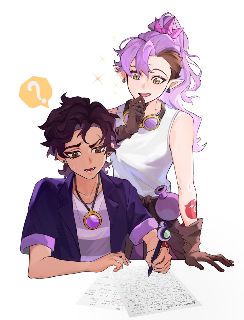 luz noceda and amity blight (the owl house) drawn by enennnn10