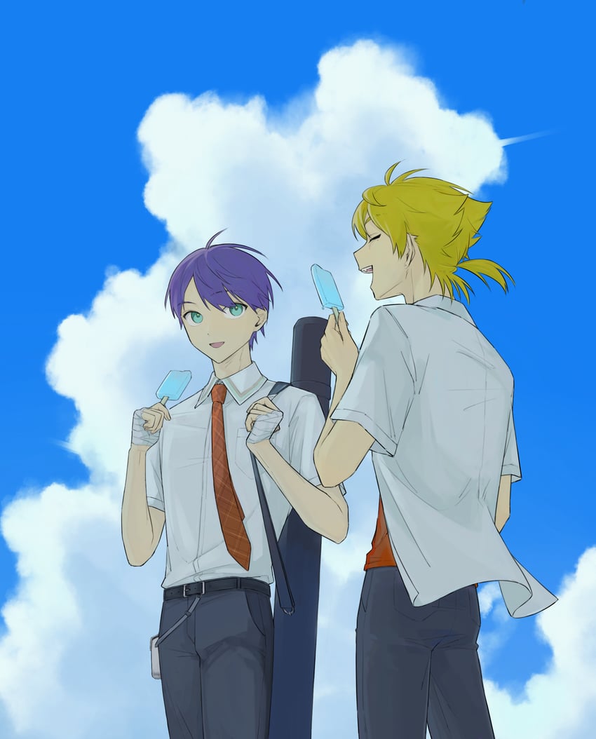 kenmochi touya and fushimi gaku (nijisanji) drawn by po_(po_495)