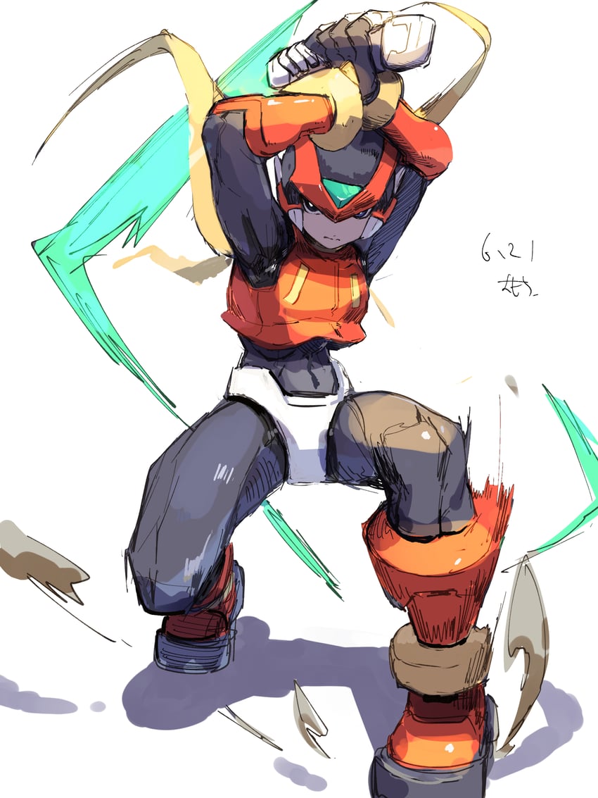 zero and zero(z) (mega man and 1 more) drawn by omochi_(mochi_skymega)
