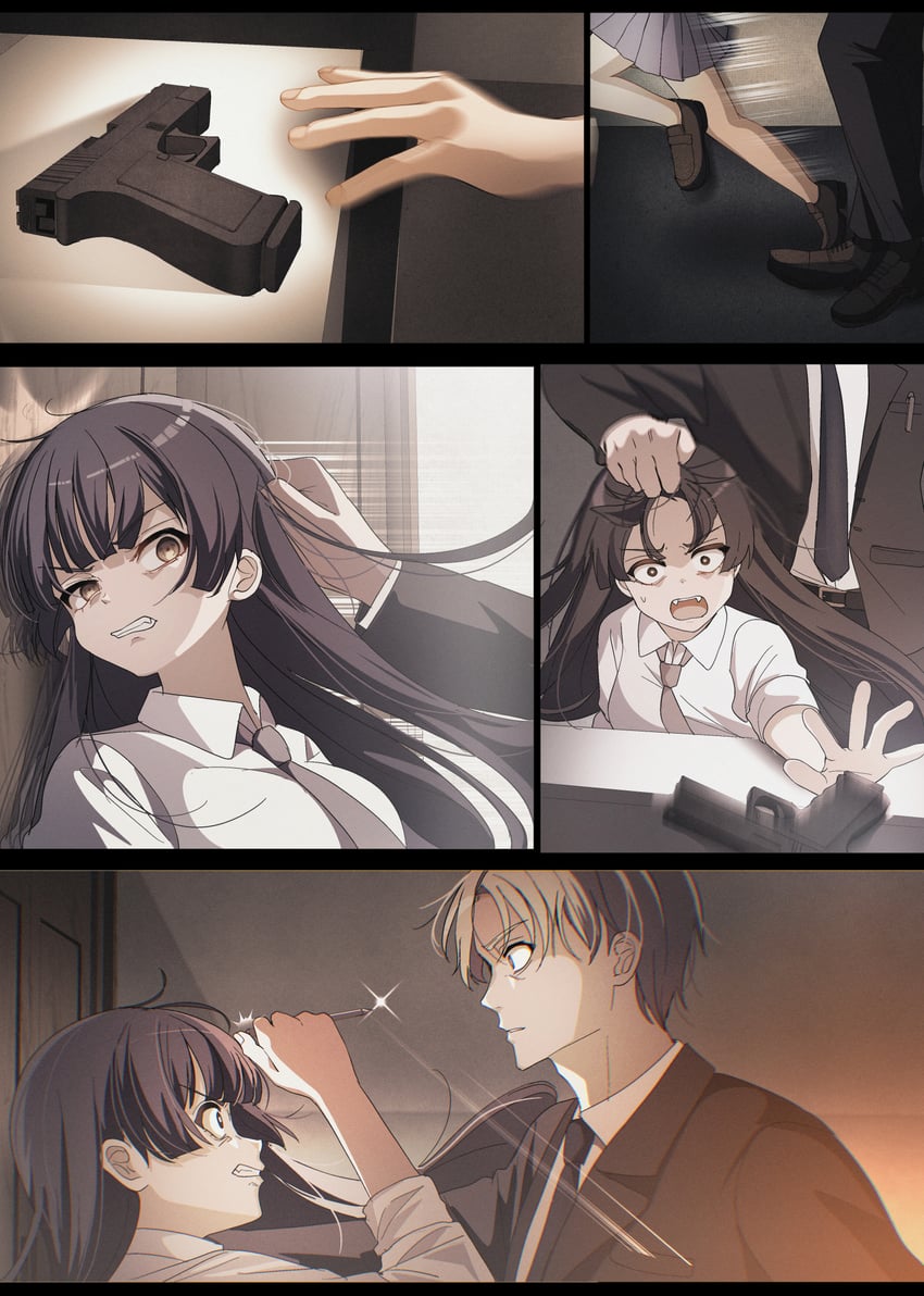 hiizumi rinne and utsumi souichi (sakura no sekai) drawn by tsuruse