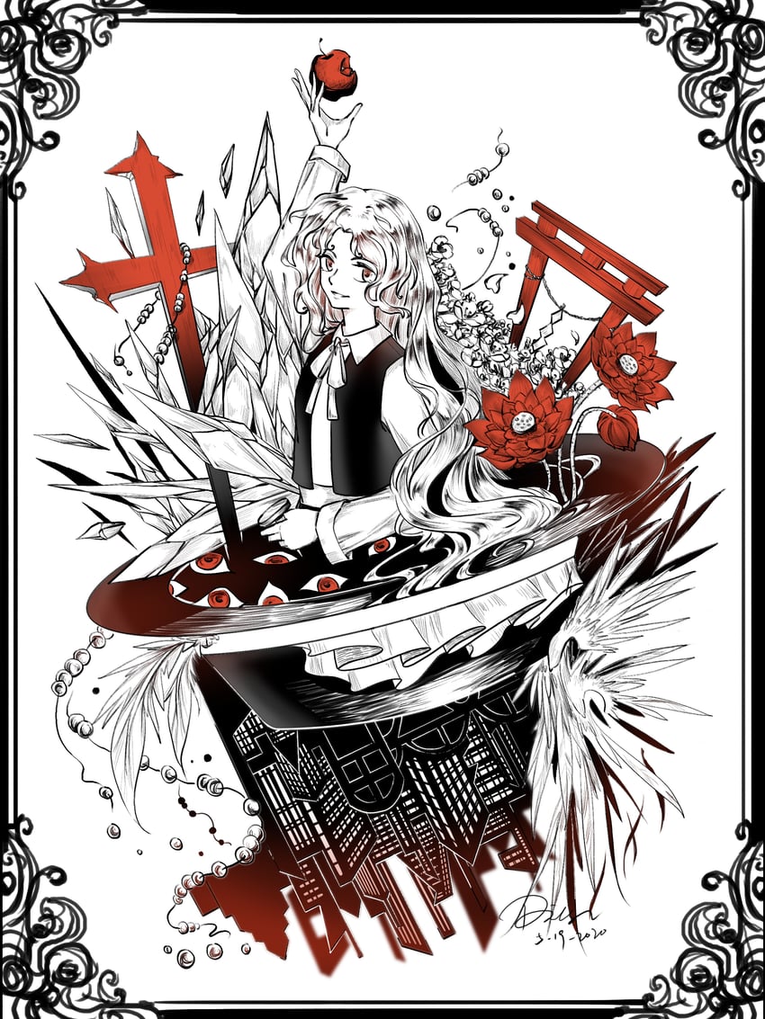 jacket girl (touhou and 1 more) drawn by 1256310514