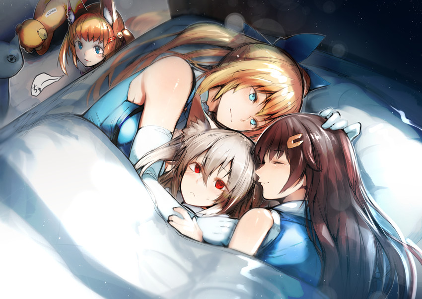 tokino sora, mirai akari, mikoko, ankimo, and nora cat (hololive and 3 more) drawn by nishiide_kengorou