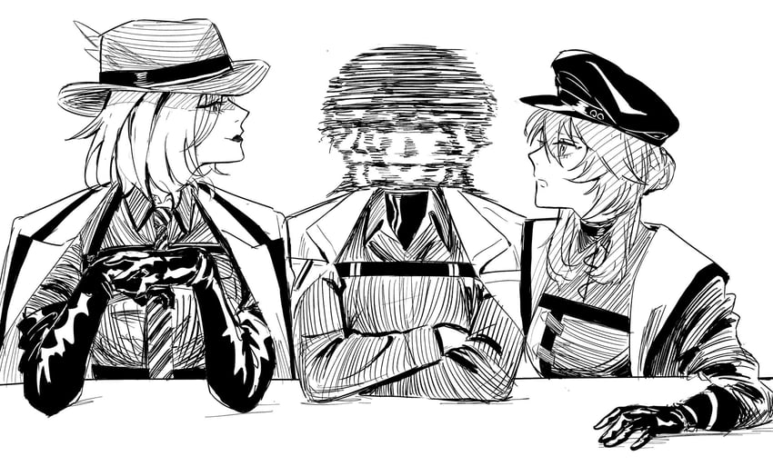 chief, female chief, nightingale, and langley (path to nowhere and 1 more) drawn by isakuu