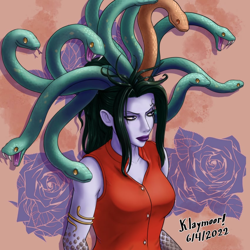 medusa (kid icarus and 1 more) drawn by klaymoor