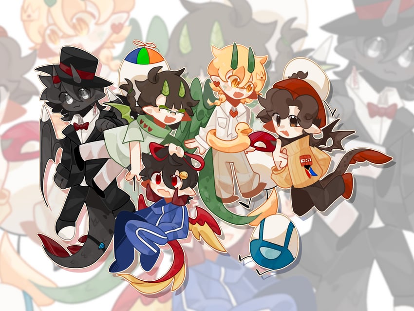 tallulah, chayanne, dapper, tilin, juanaflippa, and 3 more (minecraft and 3 more) drawn by luoenwoaini