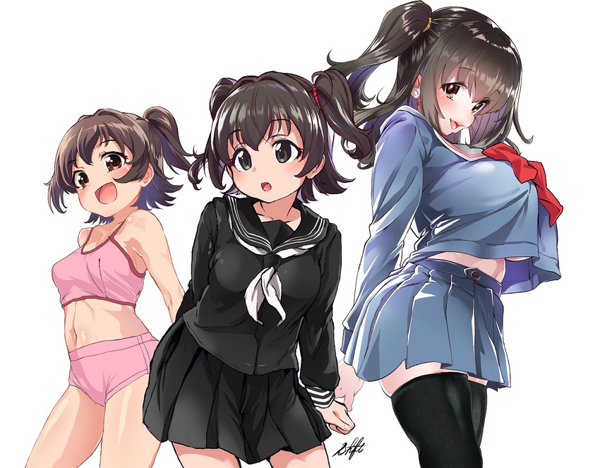 akagi miria (idolmaster and 1 more) drawn by shift_(waage)