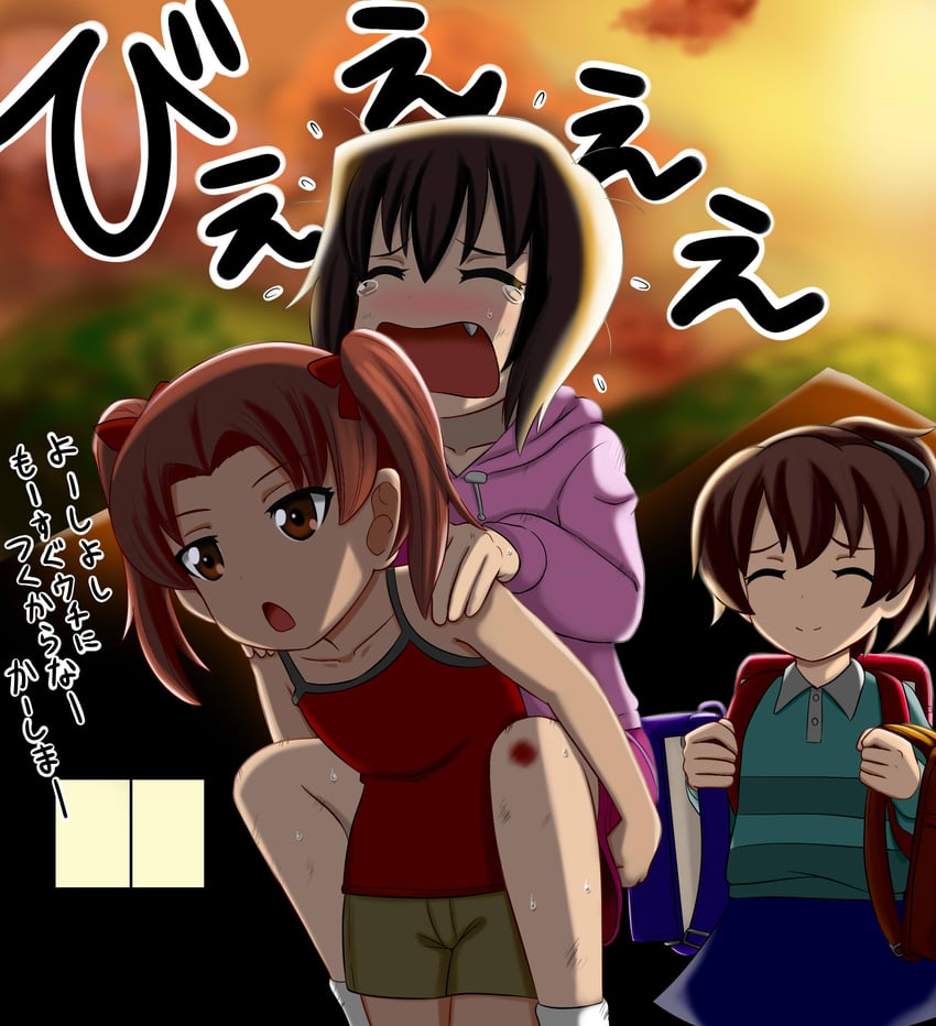 kadotani anzu, kawashima momo, and koyama yuzu (girls und panzer) drawn by megi2009