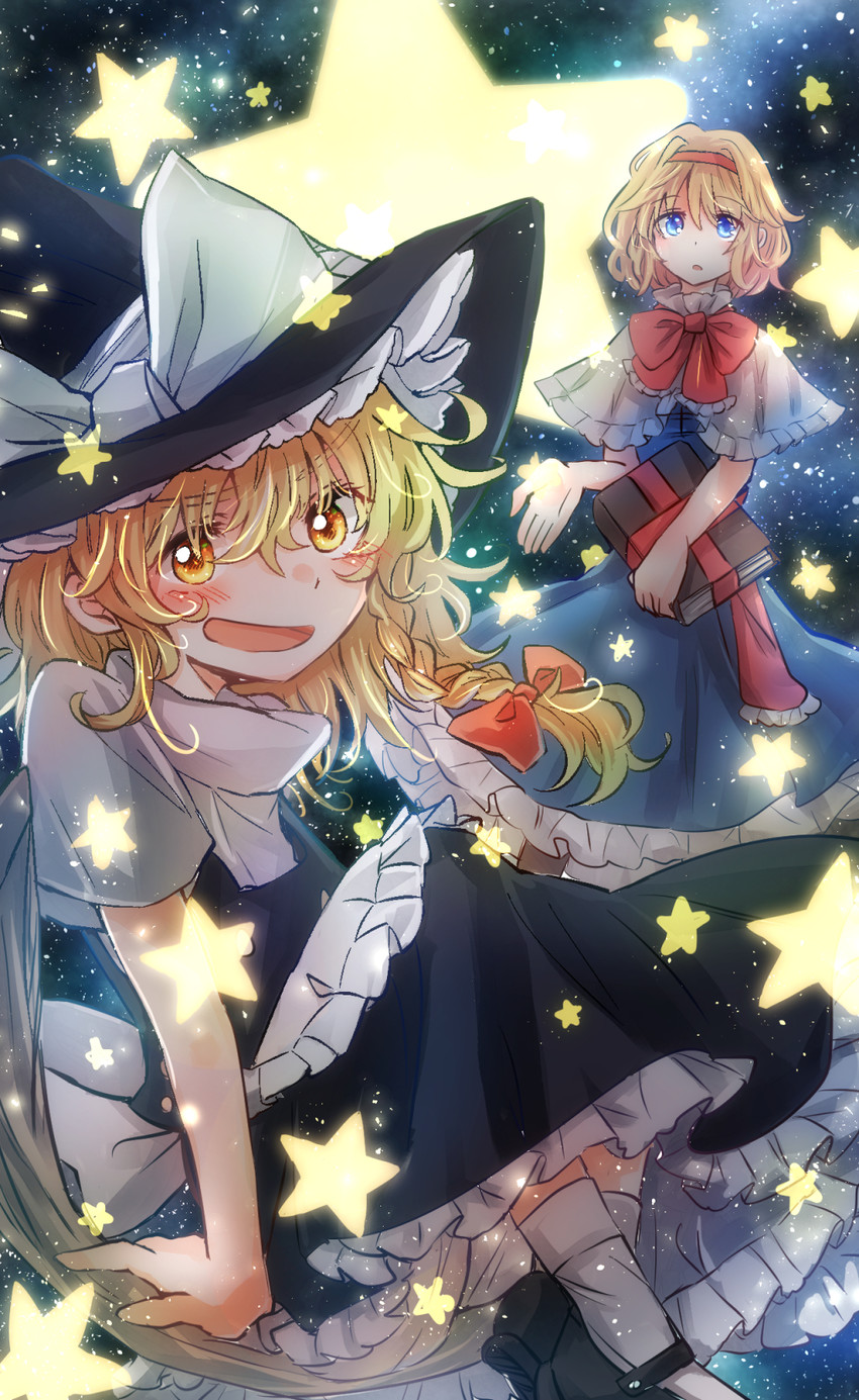kirisame marisa and alice margatroid (touhou) drawn by tigern