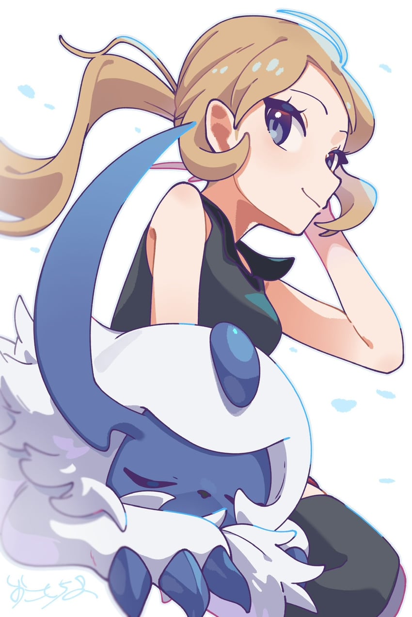 serena and absol (pokemon and 1 more) drawn by omochi_(omotimotittona3)
