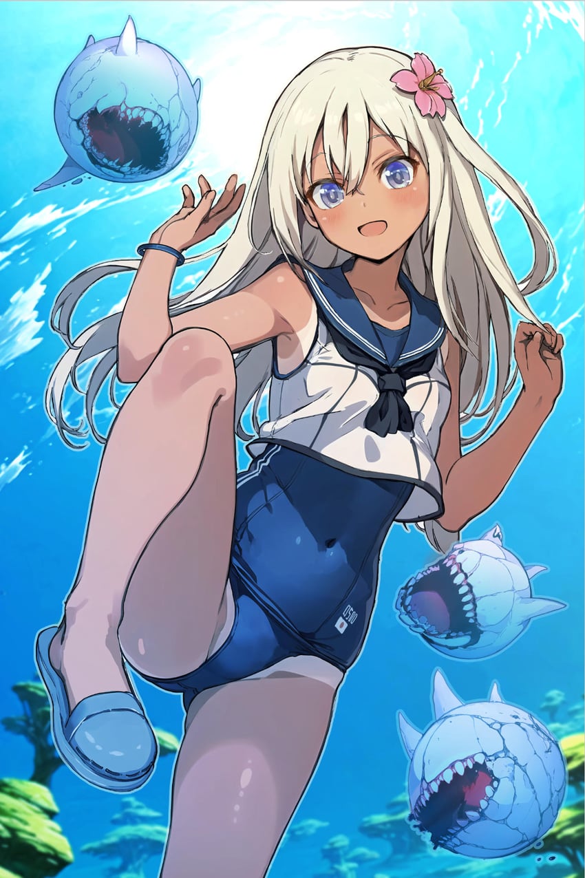 ro-500 and enemy aircraft (kantai collection) drawn by yuugo_(atmosphere)