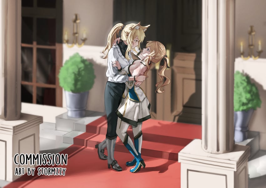 jean and nearl (genshin impact and 1 more) drawn by stormzzy