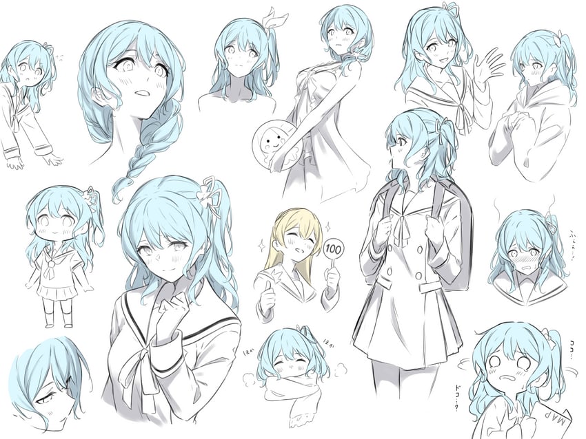 matsubara kanon and shirasagi chisato (bang dream!) drawn by kanade_(kanade_3344)