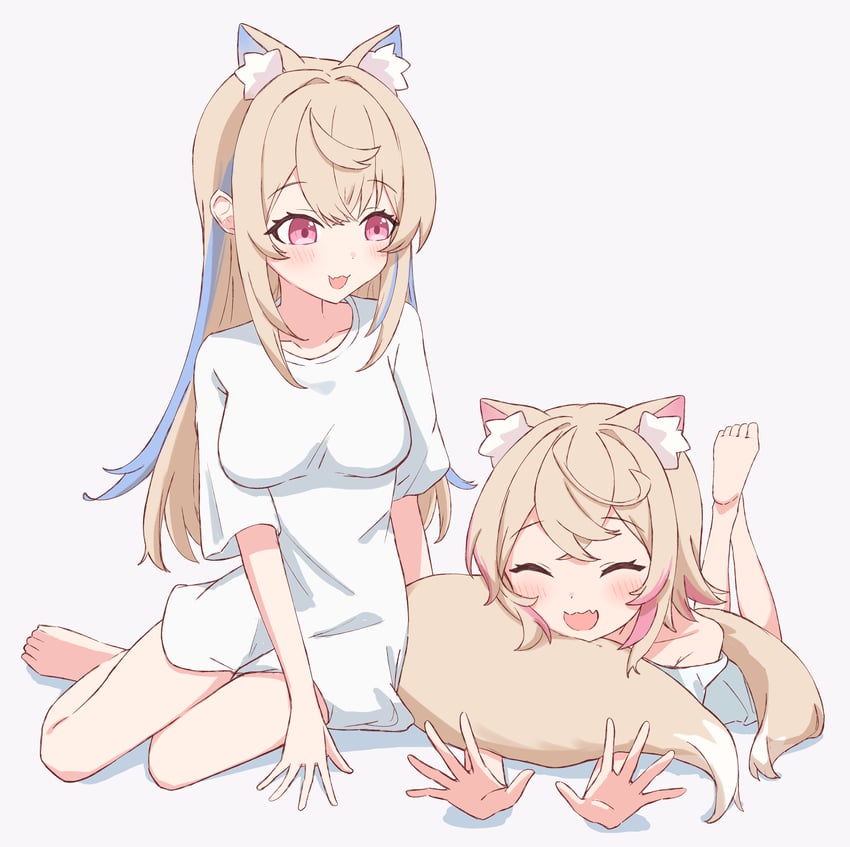 fuwawa abyssgard and mococo abyssgard (hololive and 1 more) drawn by nekomotowata