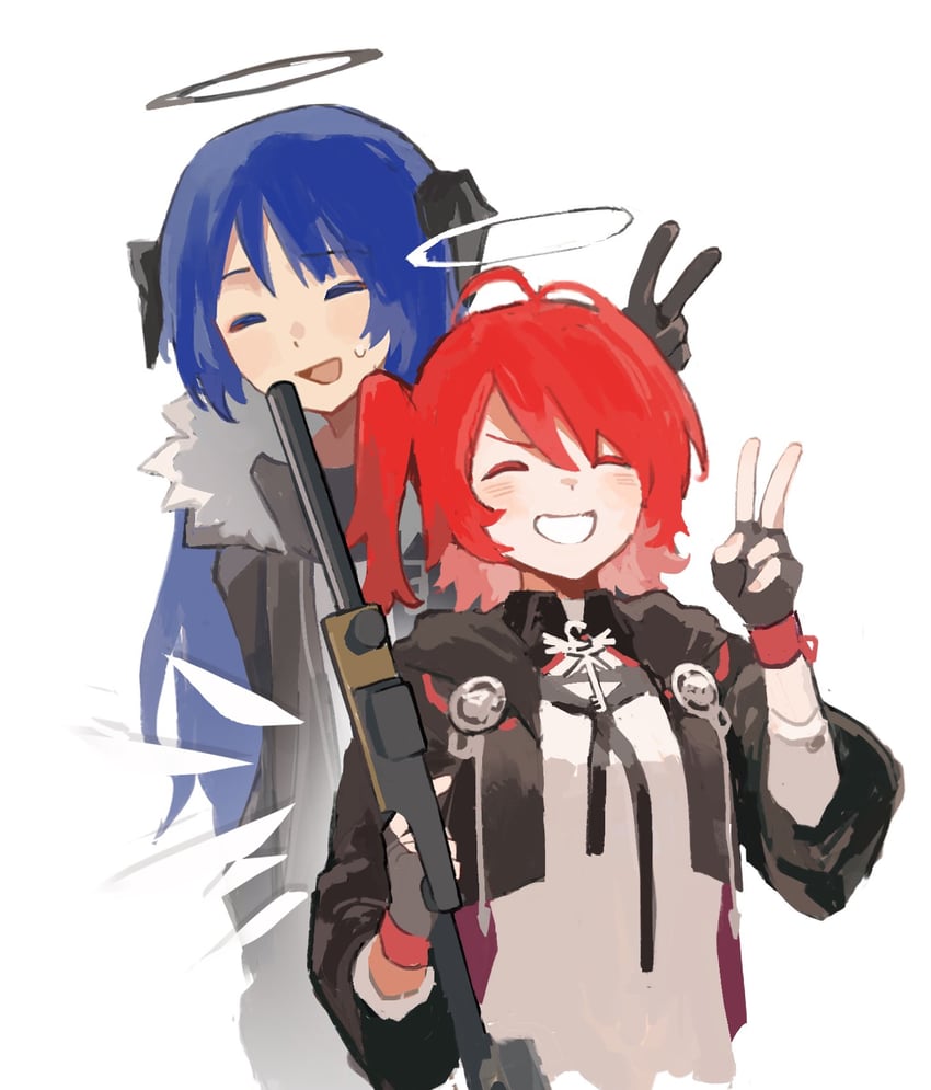 exusiai, mostima, and exusiai the new covenant (arknights) drawn by xiaoningbingo
