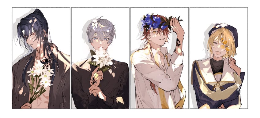 cain knightley, arthur grandwell, oz, and riquet (mahoutsukai no yakusoku) drawn by 22kolink