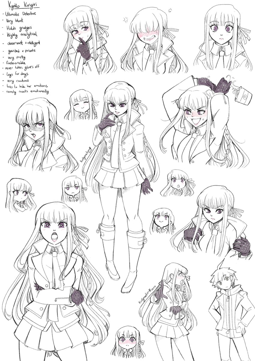 kirigiri kyoko and naegi makoto (danganronpa and 1 more) drawn by kinkymation