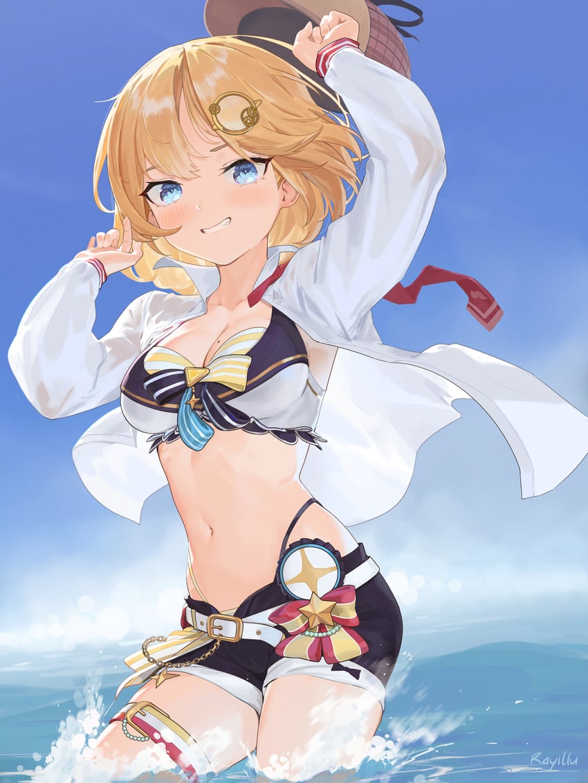 watson amelia (hololive and 1 more) drawn by rayillu