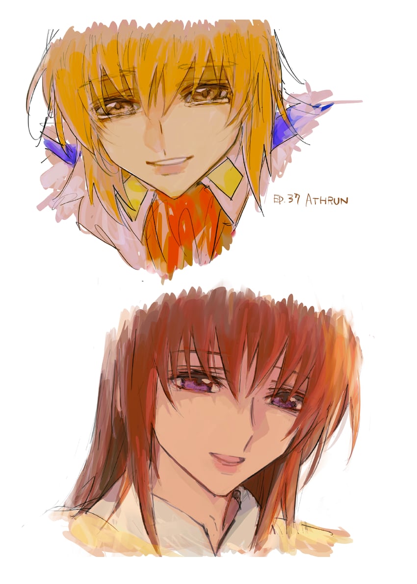cagalli yula athha and via hibiki (gundam and 1 more) drawn by she_(morianosu)