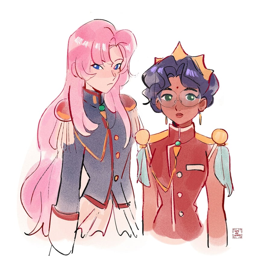 tenjou utena and himemiya anthy (shoujo kakumei utena) drawn by applepiewinry