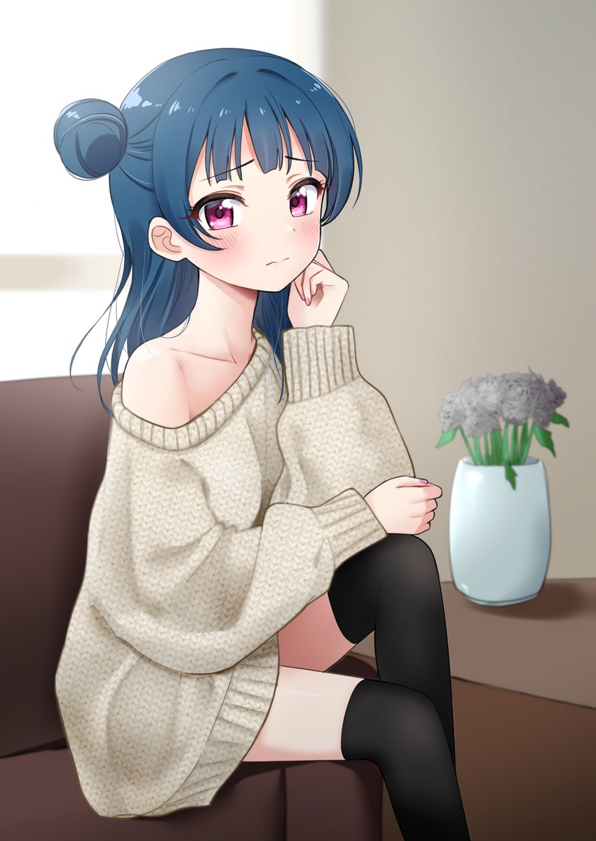 tsushima yoshiko (love live! and 1 more) drawn by deadnooodles