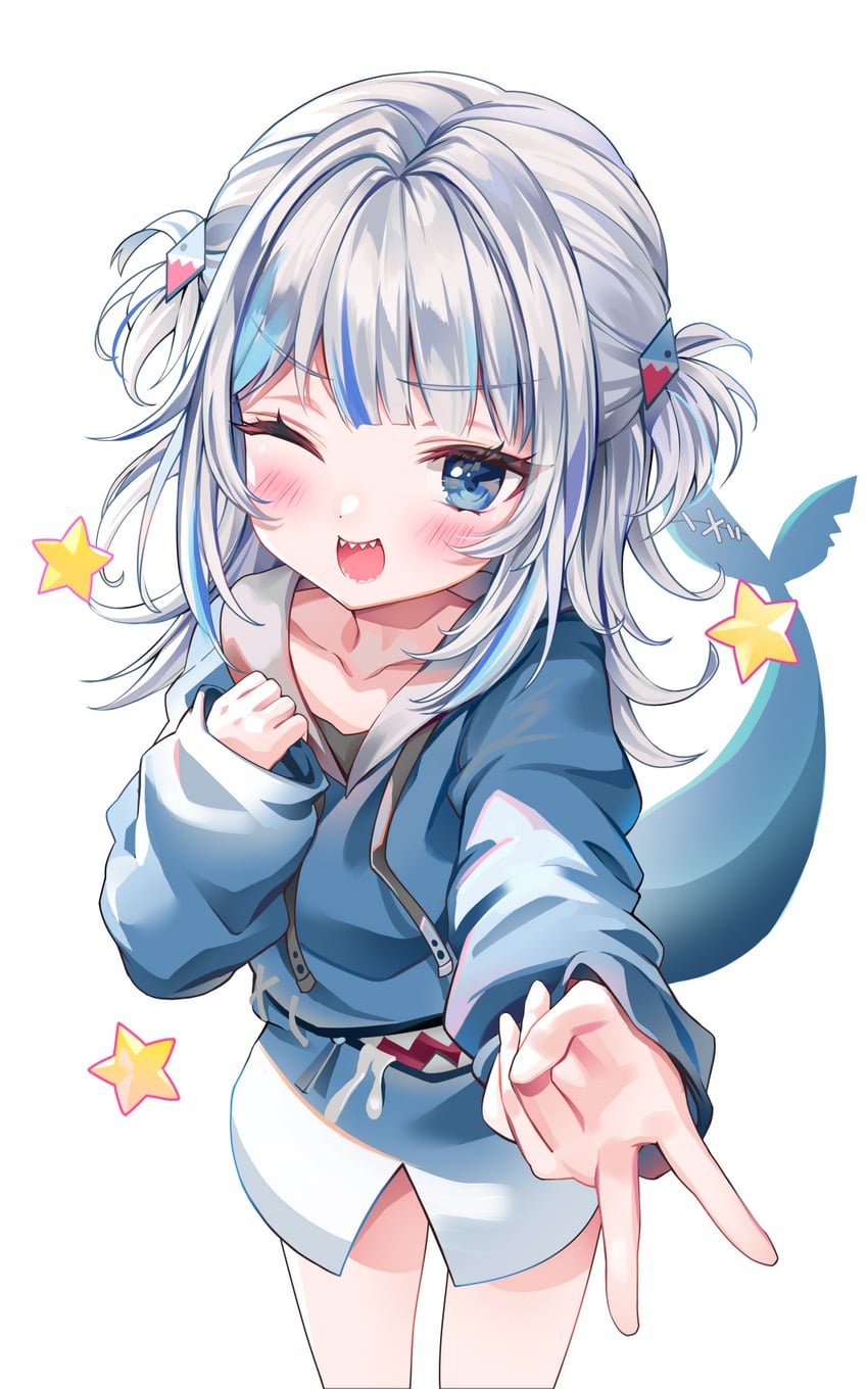 gawr gura (hololive and 1 more) drawn by luna_nyann