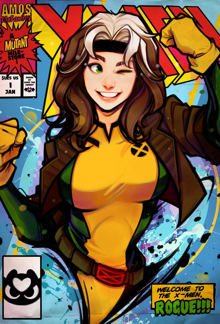 rogue (marvel and 2 more) drawn by amos_the_fanboy