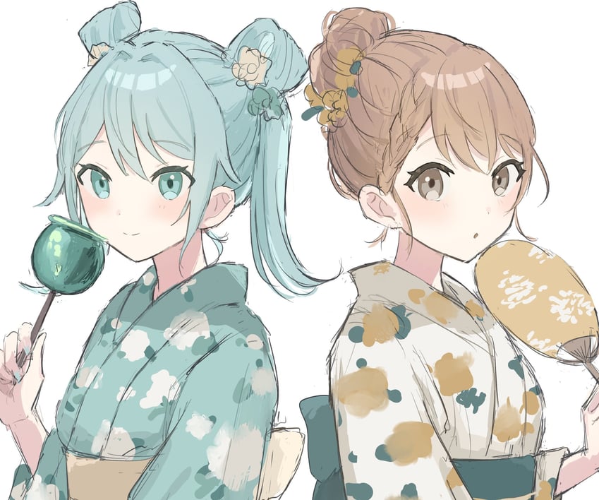 hatsune miku and hanasato minori (vocaloid and 1 more) drawn by keseranpasaraa