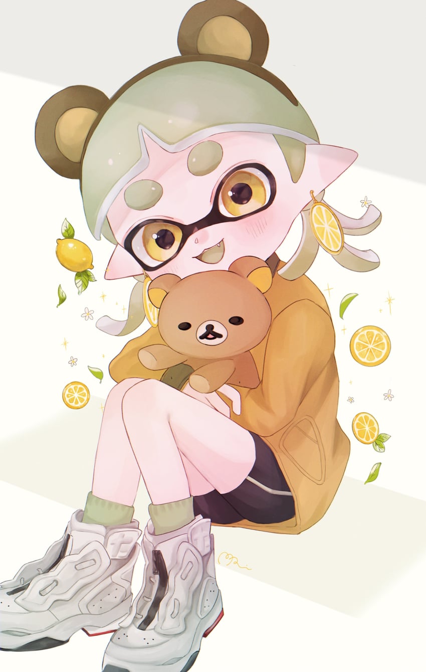 inkling player character and inkling girl (splatoon and 1 more) drawn by mori_(spmoiy)
