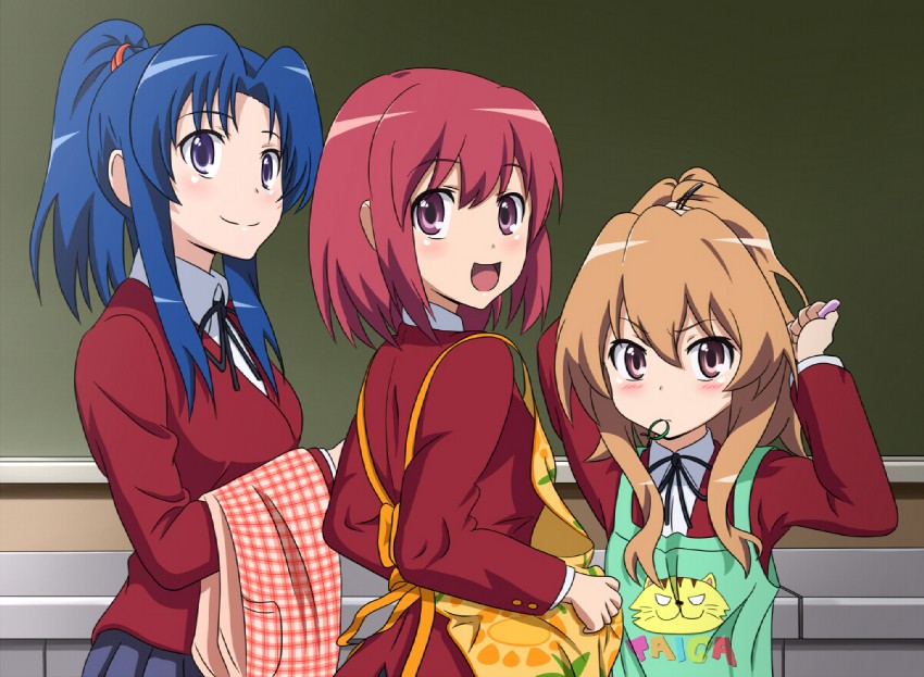 aisaka taiga, kawashima ami, and kushieda minori (toradora!) drawn by wingheart