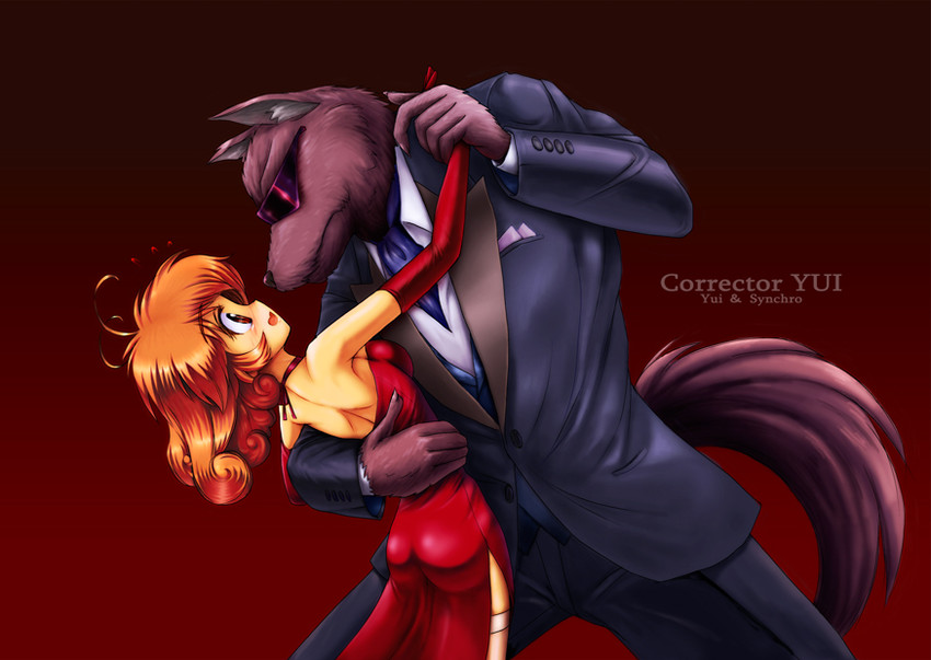 kasuga yui and war wolf (corrector yui) drawn by obara_gaun