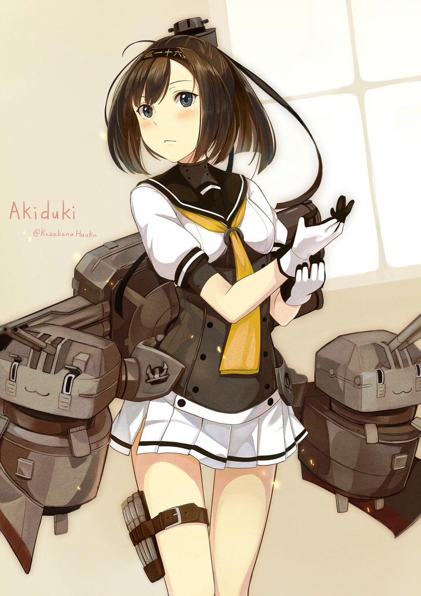 akizuki and chou-10cm-hou-chan (kantai collection) drawn by kazabana_fuuka