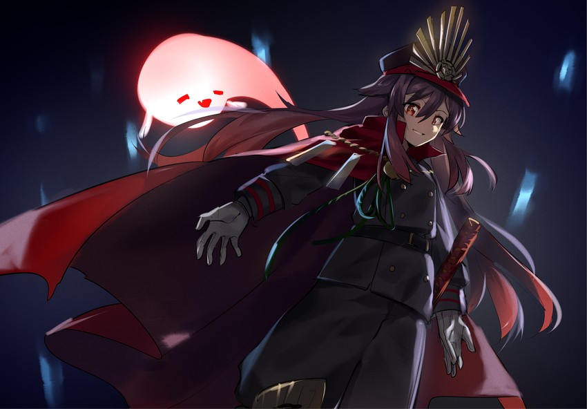 hu tao, boo tao, and oda nobunaga (fate and 2 more) drawn by grape_(grapedraws)