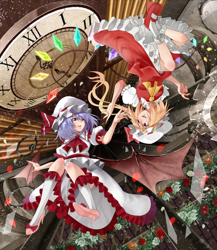 remilia scarlet and flandre scarlet (touhou) drawn by lee_brocco