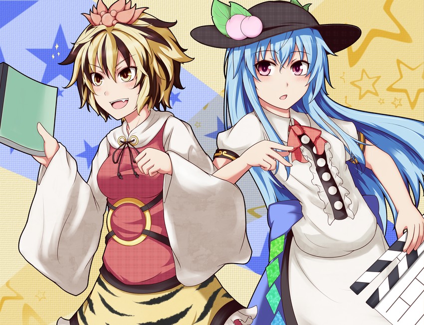 hinanawi tenshi and toramaru shou (touhou) drawn by asuto3