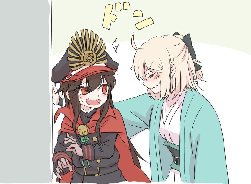 okita souji and oda nobunaga (fate and 2 more) drawn by nejikyuu